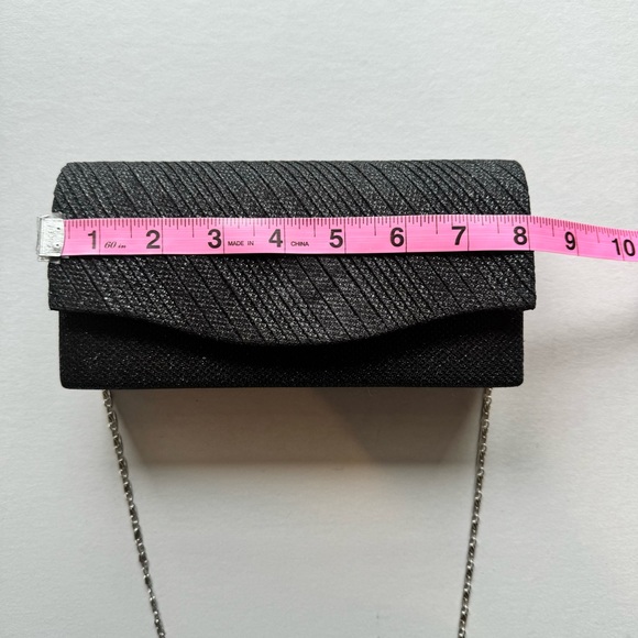 Sparkly Black Evening Shoulder Bag Or Clutch - Picture 9 of 9